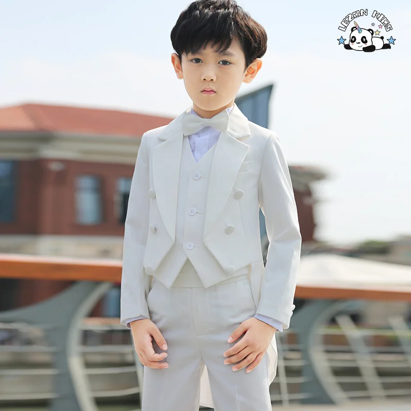 LEZONKIDS - Conjunto de Terno de Duas Peças Personalizado para Crianças, Conjunto de Terno para Meninos para Casamento e Apresentação de Piano